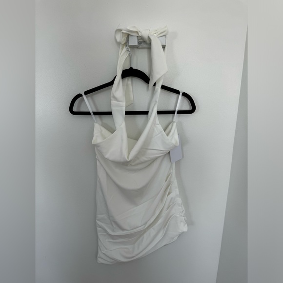 NWT Matte Satin White Mini Dress - Picture 4 of 7